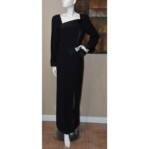 GRETA Asymmetric Formal Evening Party Long Sleeve Rhinestone Column Gown Dress